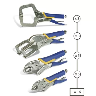 Set Of 16 Car-Body Lock-Grip Pliers