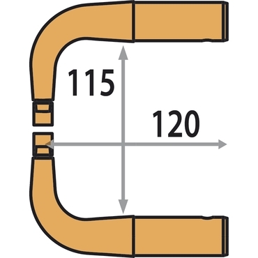 X1 Arm : 2 Copper Offset Arms (120MM) With 2 Caps Type A