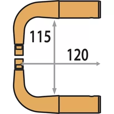 X1 Arm : 2 Copper Offset Arms (120MM) With 2 Caps Type A X1 Arm : 2 Copper Offset Arms (120MM) With 2 Caps Type A