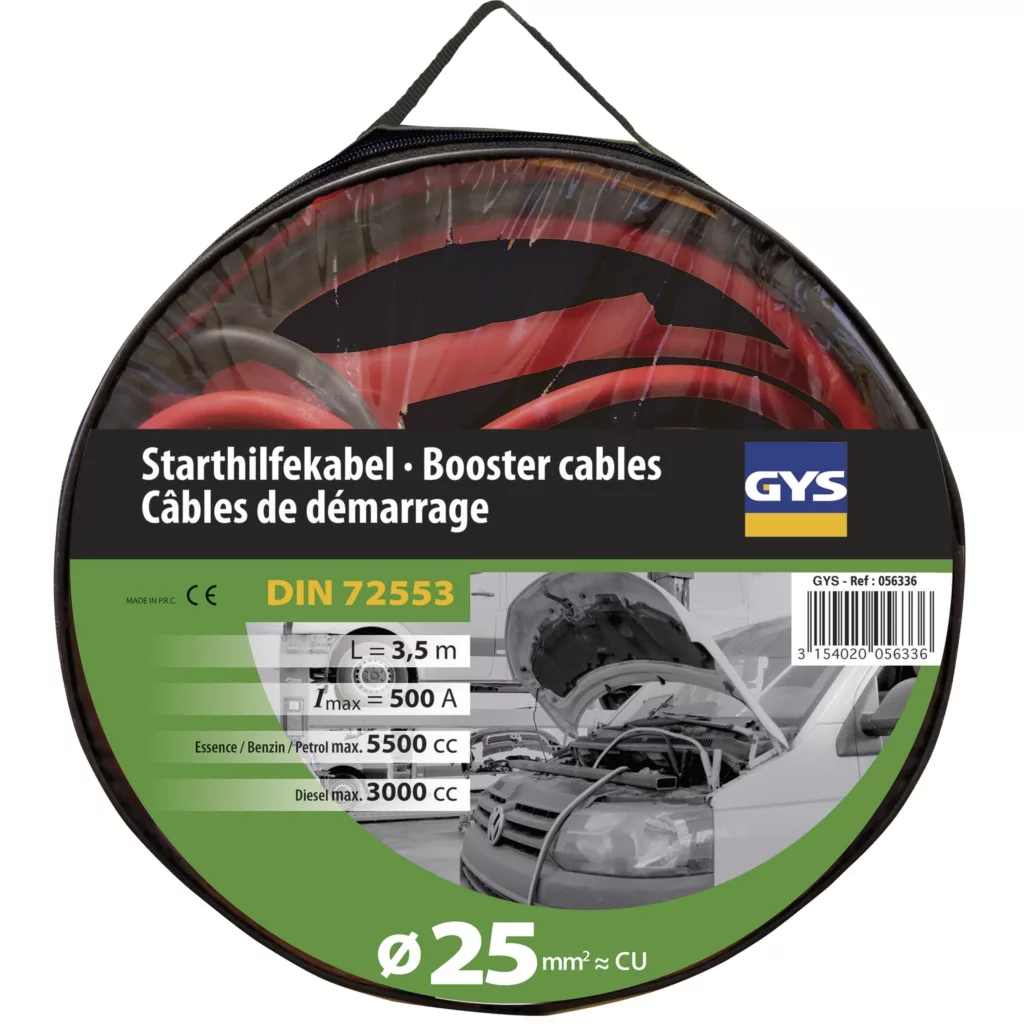 Jump Leads Pro 500A (3.5L/5.5L) – Insulated Clamps