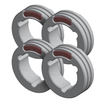 Set Of 4 Twin Drive Rolls – Alu Ø1.0/1.2 (Red/Orange)