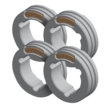 Set Of 4 Twin Drive Rolls – Steel Cored Wire Ø1.2/1.6 (Orange/Yellow)