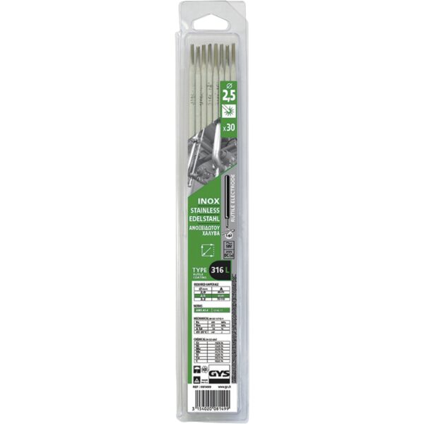 30 Stainless Steel Electrodes – 316L – Ø2.5 (Blister)
