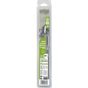 10 Stainless Steel Electrodes – 308L – Ø2.5 (Blister)