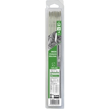 8 Stainless Steel Electrodes – 316L – Ø3.2 (Blister)